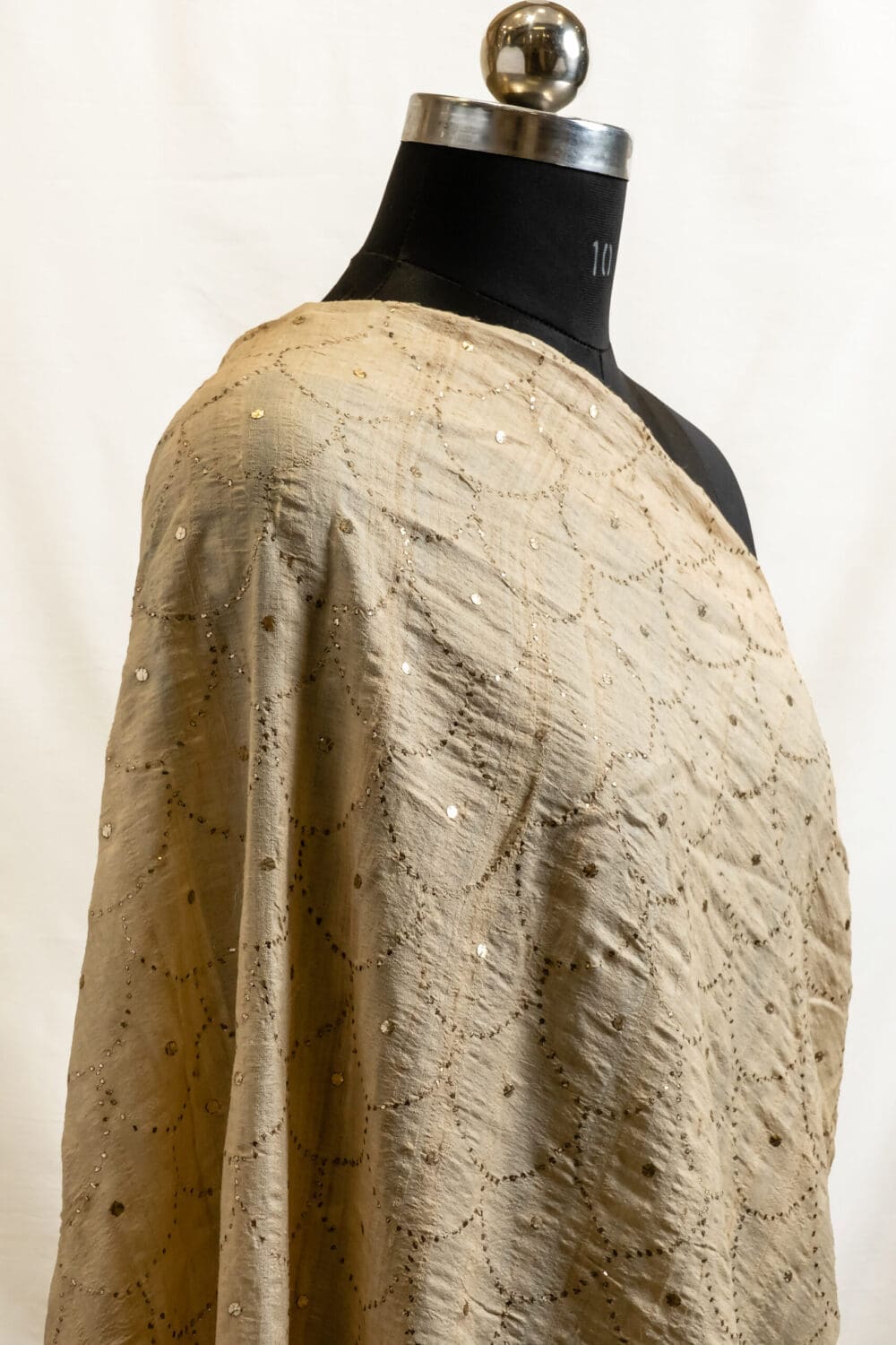 Tussar Silk Mukaish Fabric - Image 4