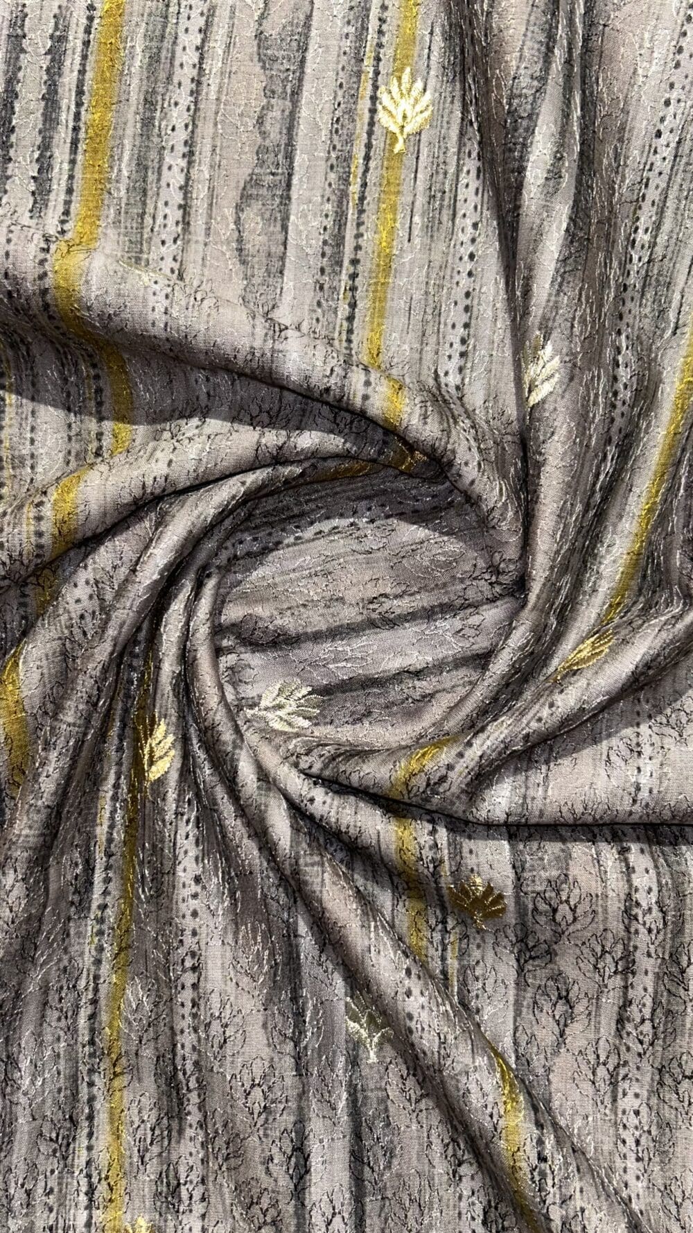 Silk Brocade Print Embroidery