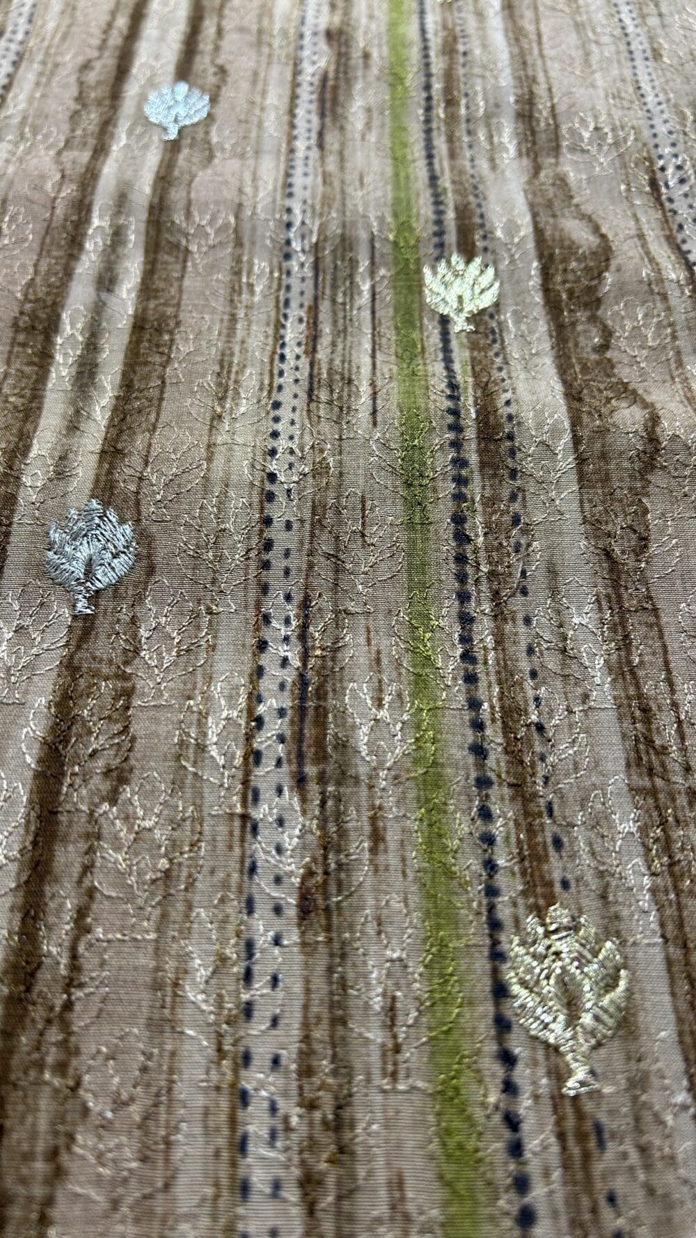 Silk Brocade Print Embroidery - Image 5