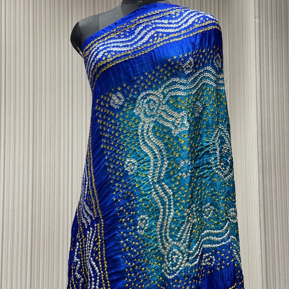 STC1335-GAZZI SILK BANDHEJ WITH MUKAISH DUPATTA-STC1335-1 Bandhej Dupatta | Gazzi Silk
