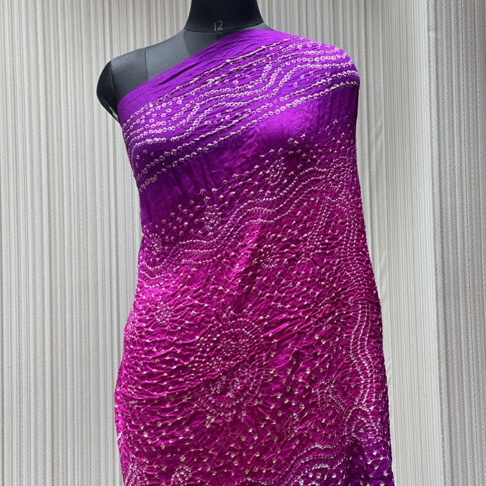 STC1336-GAZZI SILK BANDHEJ WITH MUKAISH DUPATTA-STC1336-1 Bandhej Dupatta | Gazzi Silk