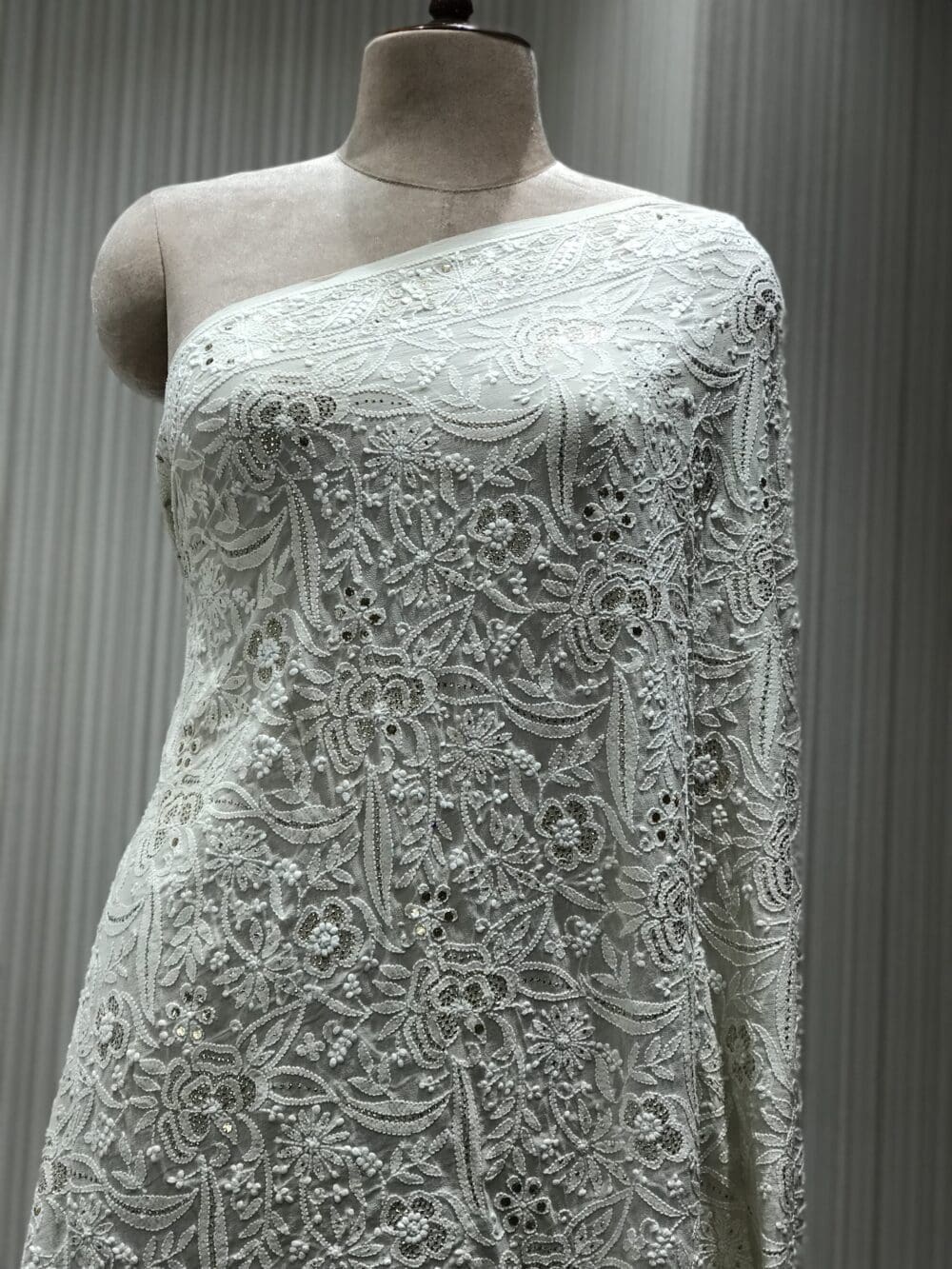 Chikankari Mukaish Dupatta | Georgette Silk