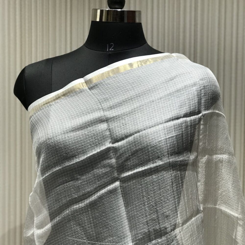 STC1001-KOTA SILK WITH ZARI BORDER DYEABLE DUPATTA@775-STC1001-916 Kota Silk with Zari Border Dyeable Dupatta