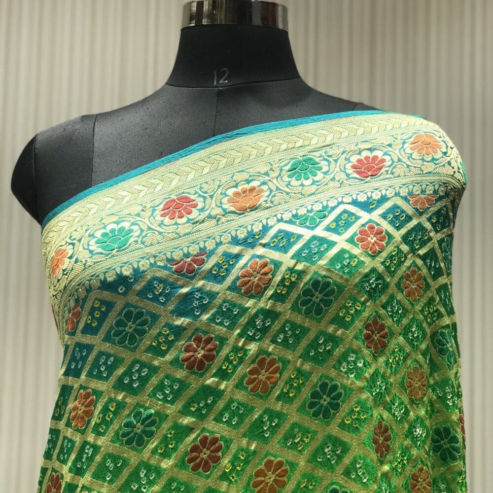 NEEMZARI MEENAKARI SILK BANDHEJ DUPATTA