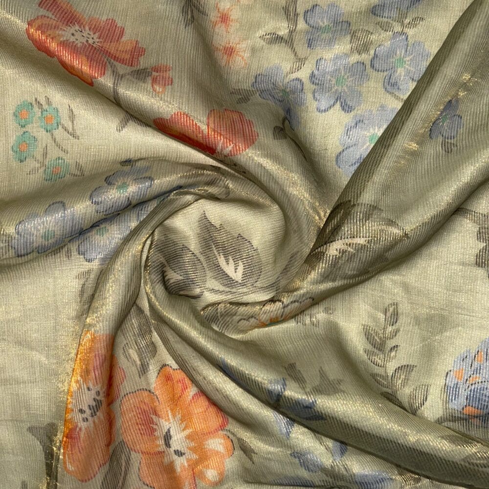 Silk Tissue Stripes Print