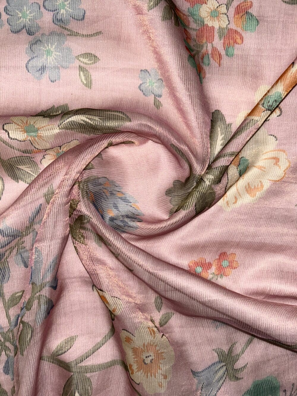 Silk Tissue Stripes Print