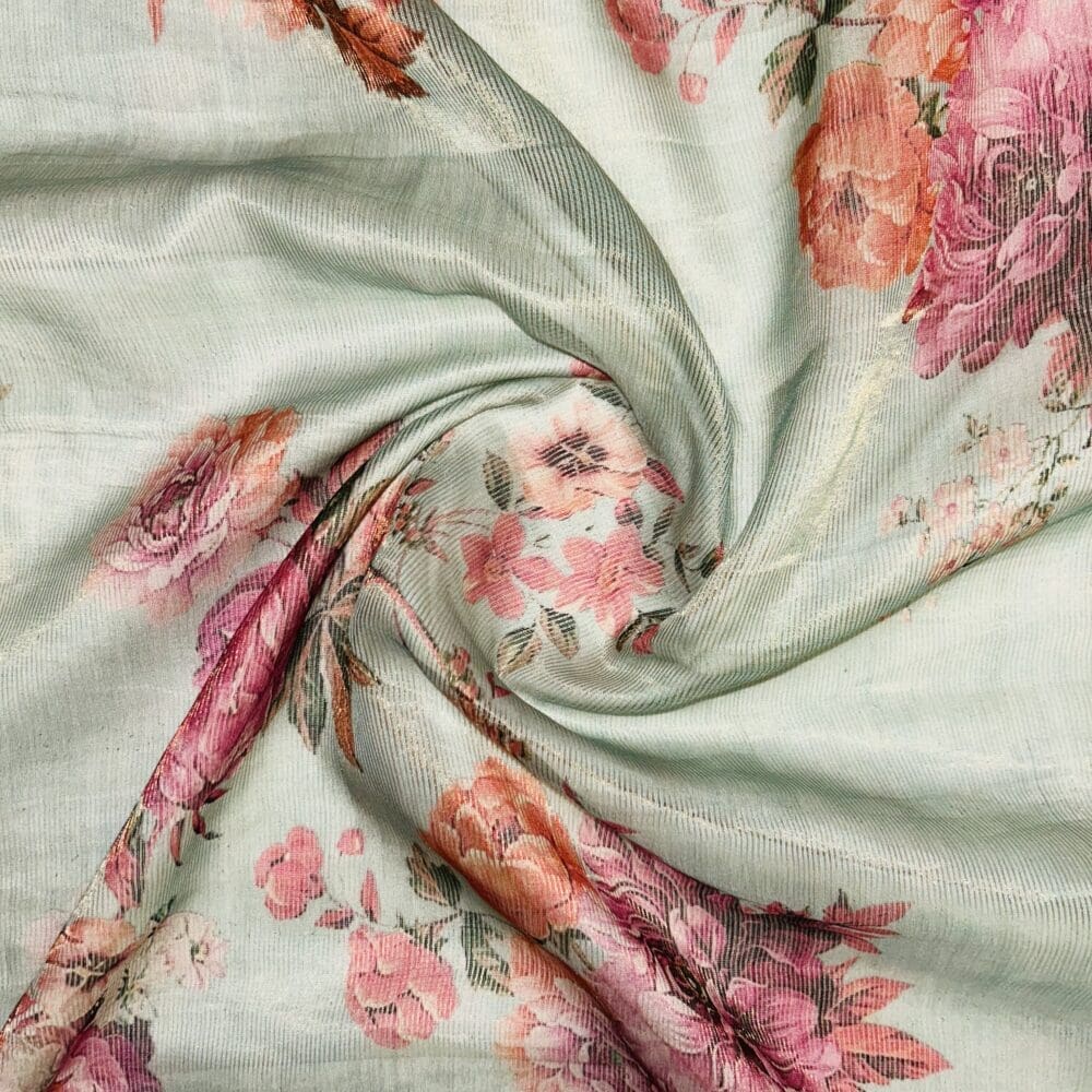 Silk Tissue Stripes Print