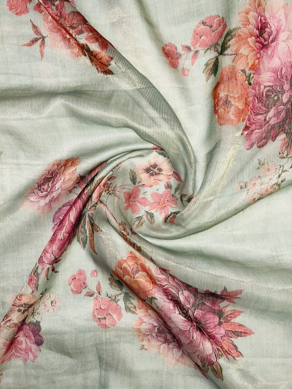 Silk Tissue Stripes Print