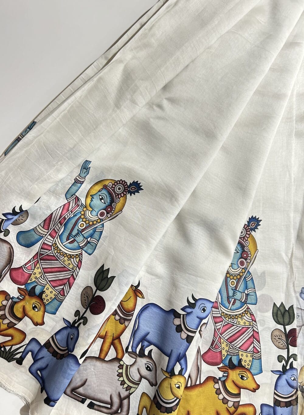 Silk Handloom Chanderi Krishna Print