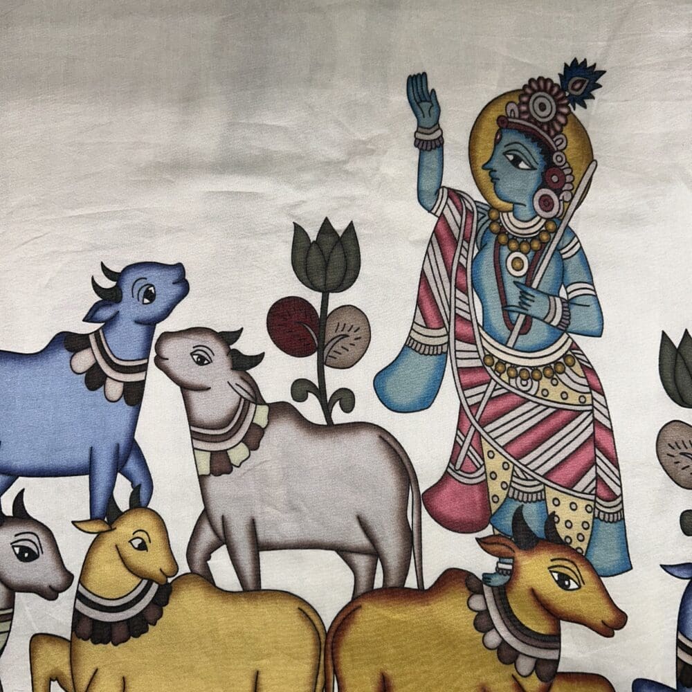 Silk Handloom Chanderi Krishna Print