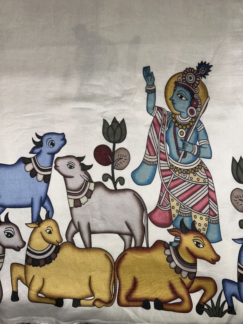 Silk Handloom Chanderi Krishna Print