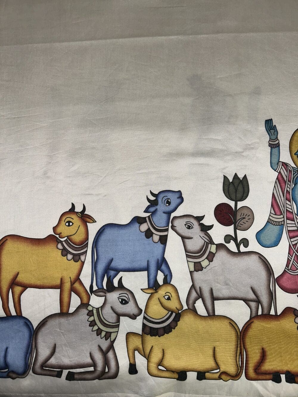 Silk Handloom Chanderi Krishna Print