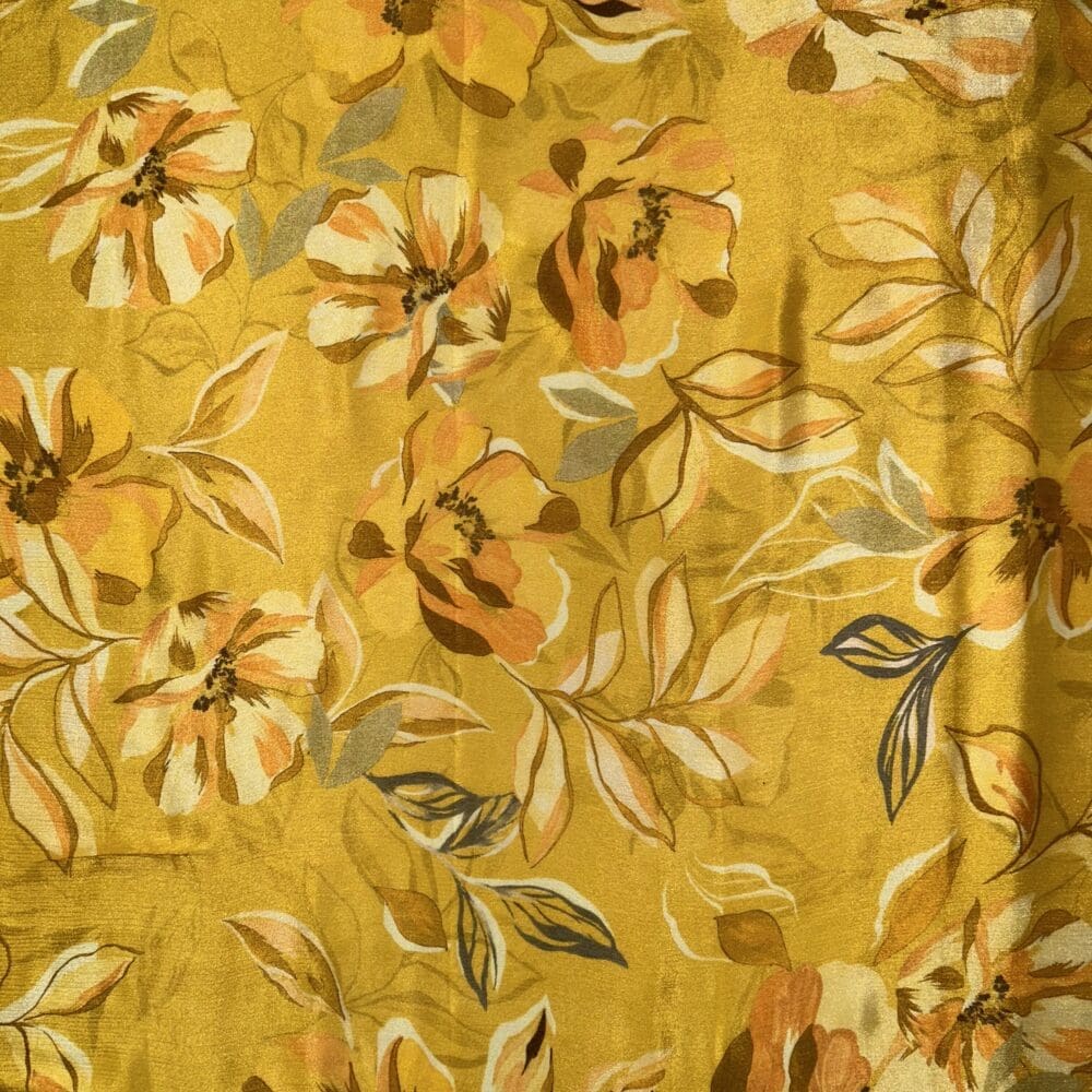 Yellow Floral chinon print