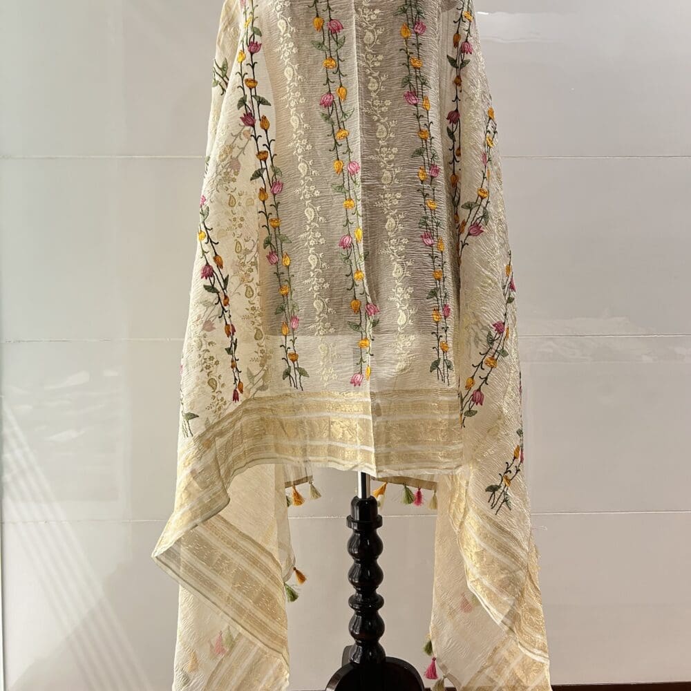 IMG_2498 Floral Silk Crushed Tissue Dupatta