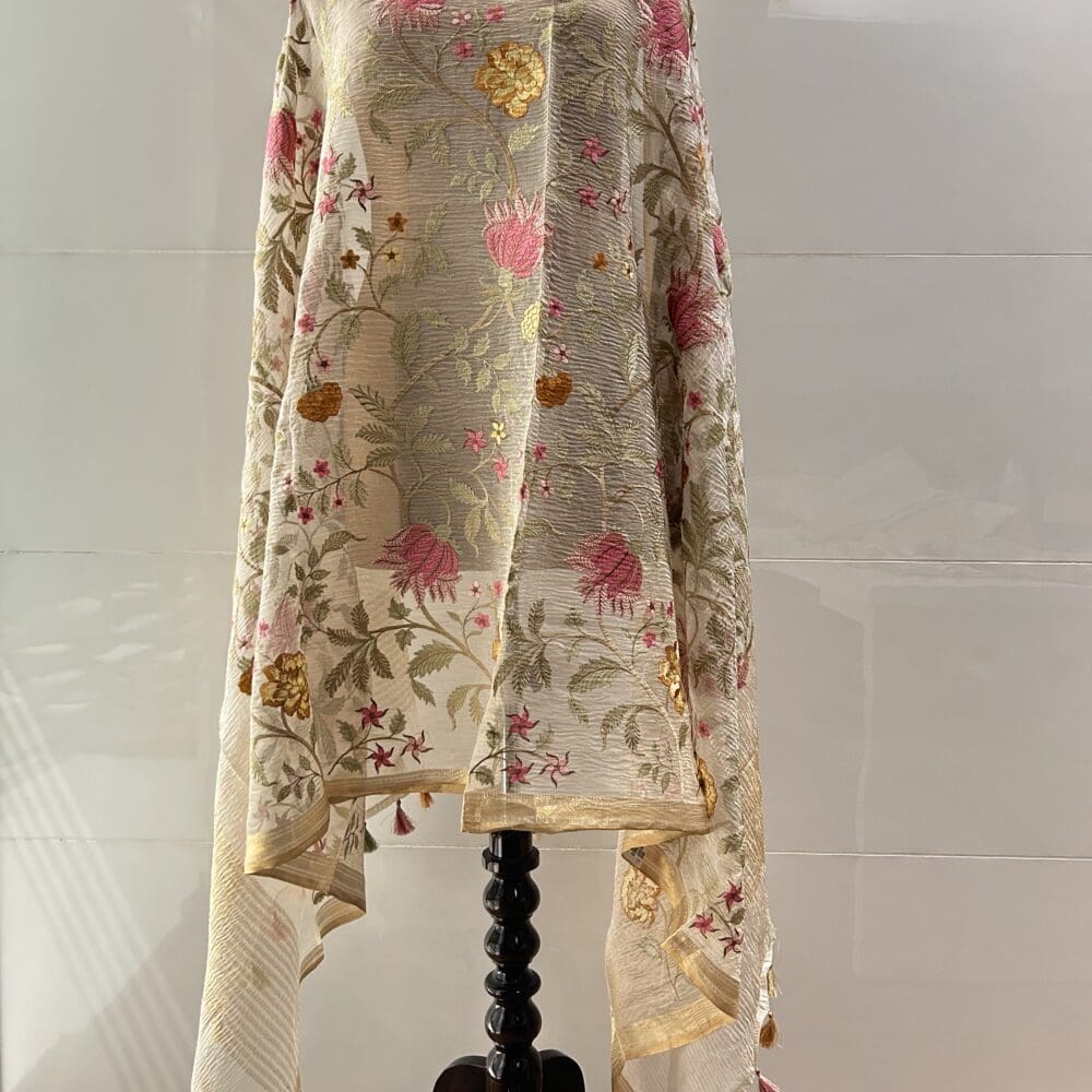 IMG_2512 Floral Silk Crushed Tissue Dupatta