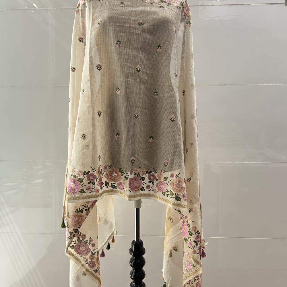 IMG_2554 Silk Organza Floral Embroidery Dupatta