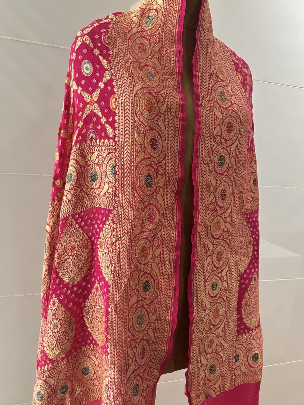 Silk Neemzari Meenakari Dupatta - Image 4
