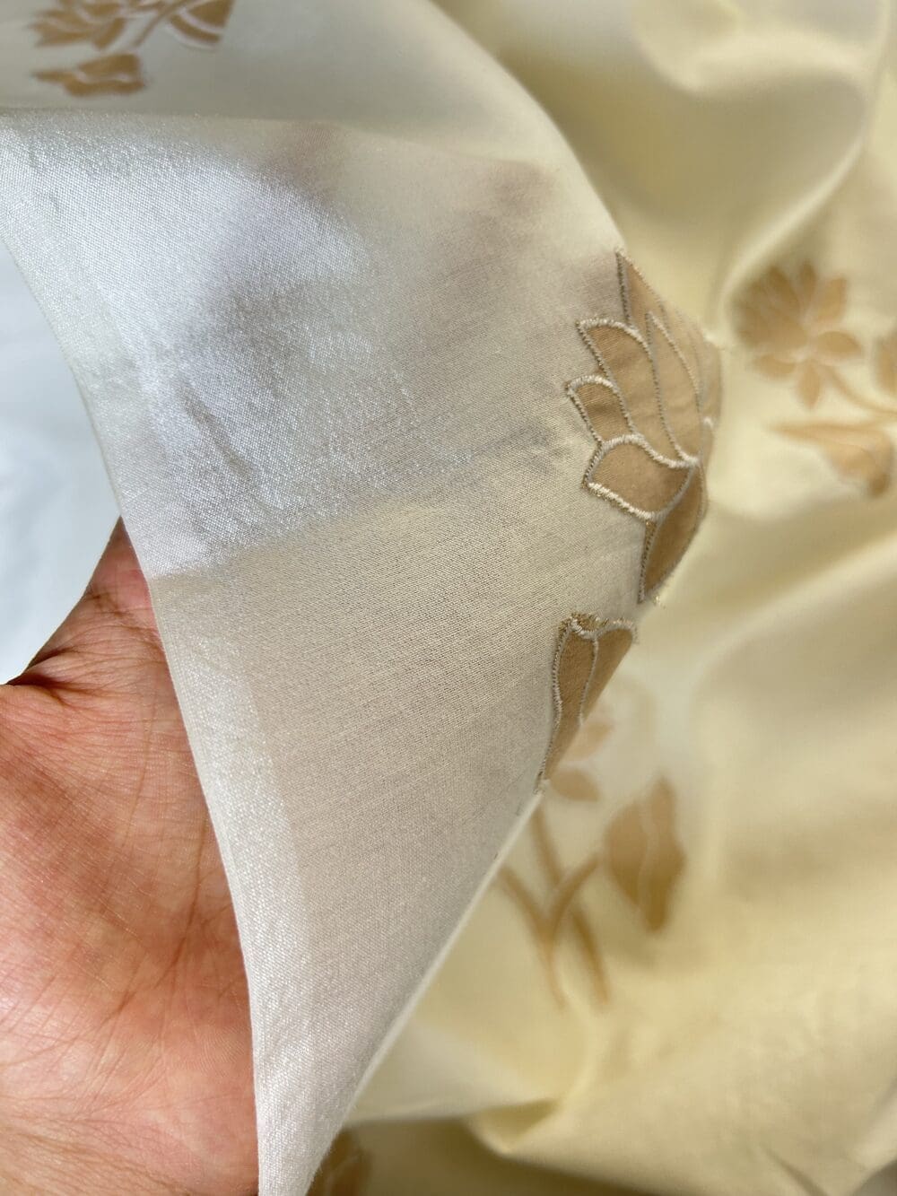 Spun Chanderi Tissue Cutwork - Image 4
