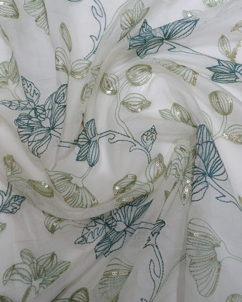 Silk Chanderi Embroidery